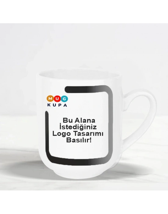 Toptan Oval Beyaz Seramik Baskılı Kupa Bardak