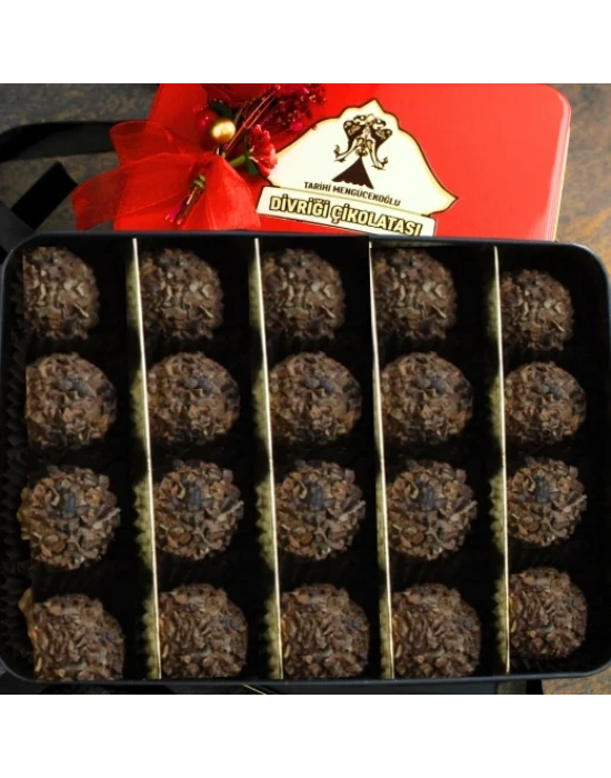 Trüf Antep Fıstıklı & Kakao Nibi Kaplamalı 20 Adet Teneke Kutu