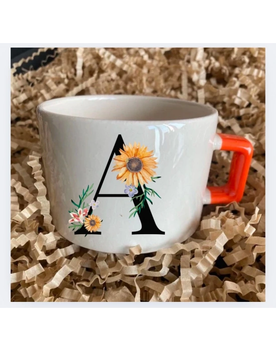 İsme Özel Baskılı Kupa Isim Baş Harfi Kişiselleştirilebilir Özel Kupa Fincan