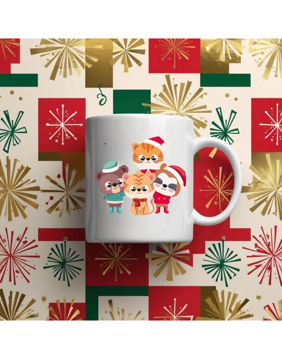 Yeniyıl Temalı Merry Cristmas Kurabiye Adam Baskılı Kupa Bardak