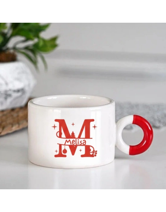 Yeniyıl Temalı Kupa Bardak, Hediye, Doğum Günü M Harfi