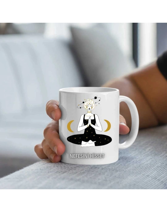 Yoga Baskılı Seramik Kupa  Bardak