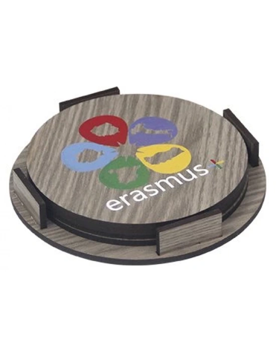 YUVARLAK AHŞAP BARDAK ALTI SETİ