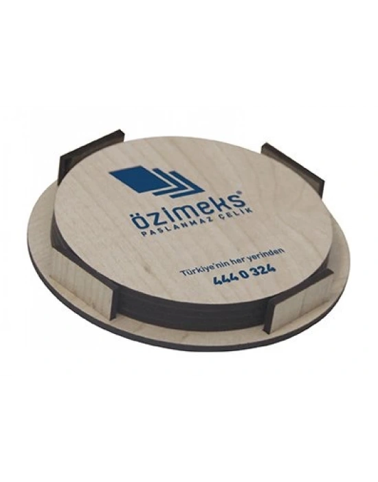 YUVARLAK AHŞAP BARDAK ALTI SETİ