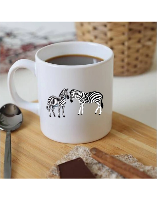 Zürafa Desenli Baskılı Nescafe Fincanı