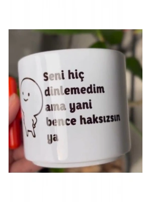 Mug Kupa Yuvarlak Kulplu Baskılı Kupa Bardak