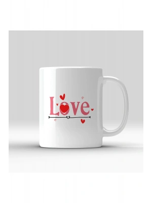 Afilli Beyaz Kulplu Baskılı Kupa Bardak Kendin Tasarla