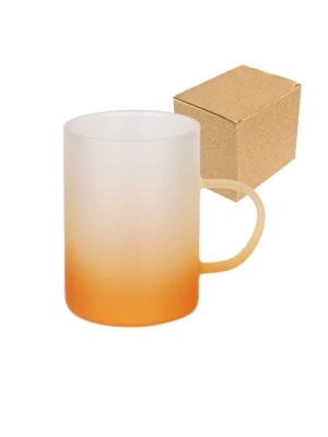 Toptan Logo Baskılı Buzlu Mavi Çay Fincanı - Kutulu Turuncu