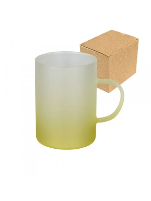 Toptan Logo Baskılı Buzlu Mavi Çay Fincanı - Kutulu Sarı