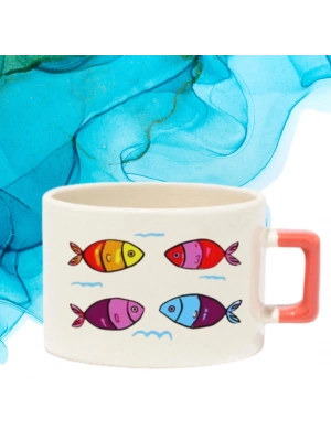 Balık Model Baskılı Nescafe Fincanı