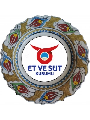 Çini 30CM YALDIZ SÜSLEMELİ KALİGRAFİ TABAĞI