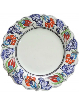 Çini Samur 25cm Kaligrafi Tabağı