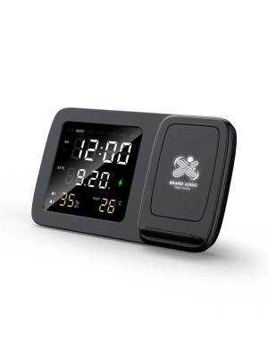 CLOCK DİJİTAL SAATLİ KABLOSUZ ŞARJ CİHAZI