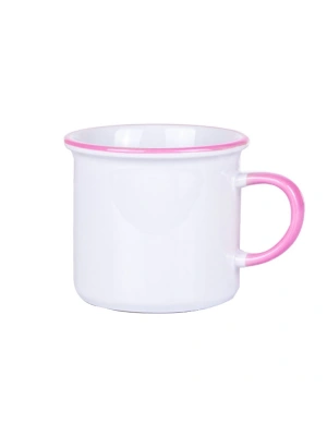 Firmanıza Özel Baskılı Pembe Porselen Kupa Bardak