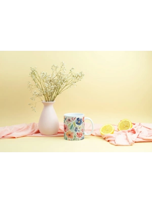 ÇİÇEK TEMALI KUPA