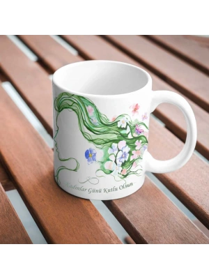 Kadınlar Gününe Özel Baskılı Kupa Bardak