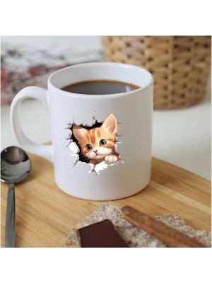 Kedi Baskılı Kupa Bardak