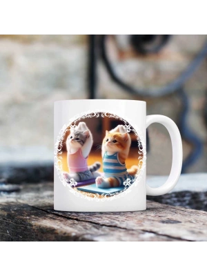 Kedi Temalı Baskılı Kupa