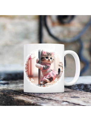 Kedi Temalı Baskılı Kupa