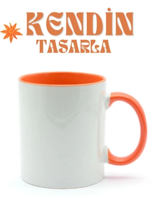 Kendin Tasarla İçi Ve Kulpu Renli Kupa Bardak