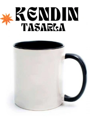 Kendin Tasarla İçi Ve Kulpu Renli Kupa Bardak