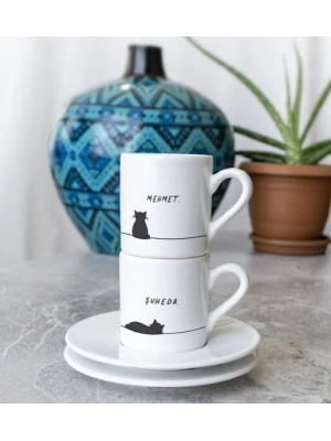 Kişiye Özel Isimli Türk Kahvesi Kahve Fincanı