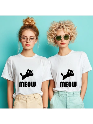 Kişiye Özel Meowww Baskılı Tişört