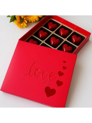 Lavin Artisan Kalpli Çikolata Kutusu 9 Adet