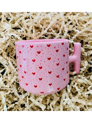 MugKupa Doğum Günü Hediye Kalpli Özel Günler Pembe Fincan
