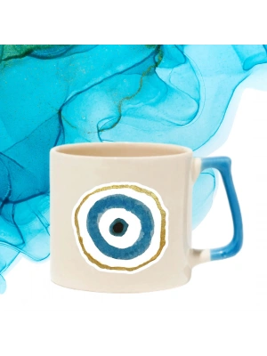 Nazar Boncuklu Nescafe ve Çay Bardak Baskılı Fincan