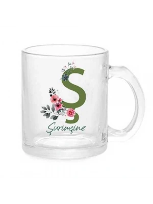 Şeffaf Baskılı Cam Kupa Bardak