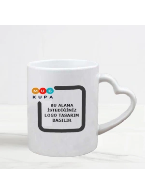 Toptan Baskılı Porselen Kalpli Kupa Bardak