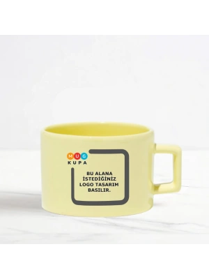 Toptan Baskılı Sarı Nescafe Fincanı