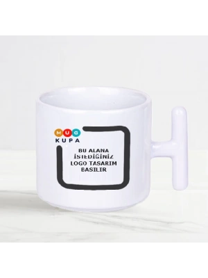 Toptan Baskılı T Kulplu Çay ve Fincan Bardak