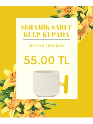 Toptan Baskılı T Kulplu Sarı Nescafe Fincanı