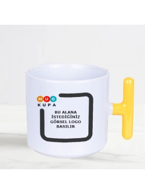 Toptan Baskılı T Kulplu Sarı Nescafe Fincanı