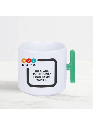 Toptan Baskılı T Kulplu Yeşil Nescafe Fincanı