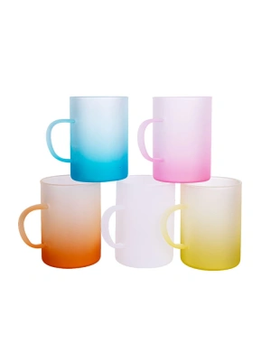 Kişiselleştirilebilir Baskılı Buzlu Renkli Çay Fincanı