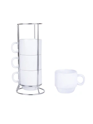 Baskılı Porselen  4lü Çay & Kahve Seti