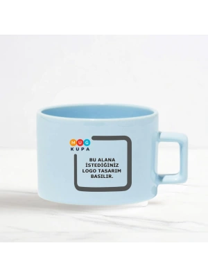 Toptan Baskılı U Mavi Nescafe Fincanı