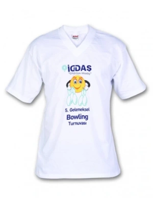 Toptan Baskılı V Yaka Süprem T-Shirt