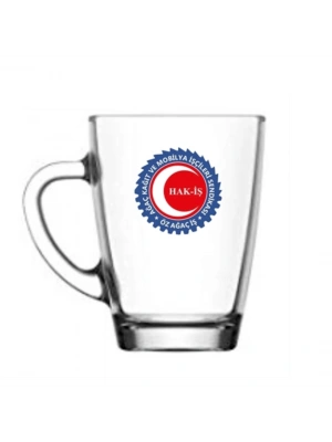 Toptan Cam Bardak Baskı Lav Kulplu Bardak 300 Ml 144 Adet