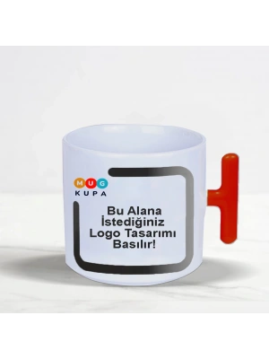 Toptan Kırmızı Baskılı T Kulplu Nescafe Fincanı