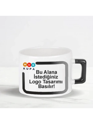 Toptan Lacivert Baskılı Kulplu Seramik Çay ve Kahve Fincanı