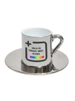 Toptan Logolu Baskılı Porselen Türk Kahve Fincanı