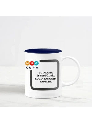 Toptan Logolu İçi Lacivert Kupa Bardak