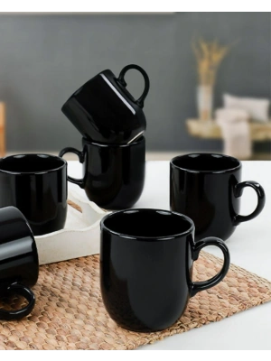 Toptan 8 cm Oval Siyah Seramik Baskılı Kupa Bardak