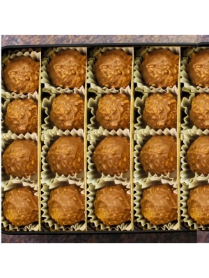 Trüf  Fındıklı & Fındık parçacıklı Kaplamalı 20 Adet Teneke Kutu