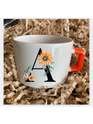 İsme Özel Baskılı Kupa Isim Baş Harfi Kişiselleştirilebilir Özel Kupa Fincan