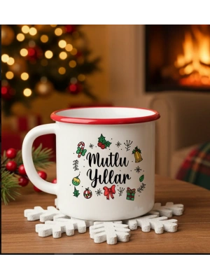 Yeniyıl Temalı Kupa Bardak, Mutlu Yıllar, Hediye, Doğum Günü